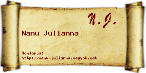 Nanu Julianna névjegykártya